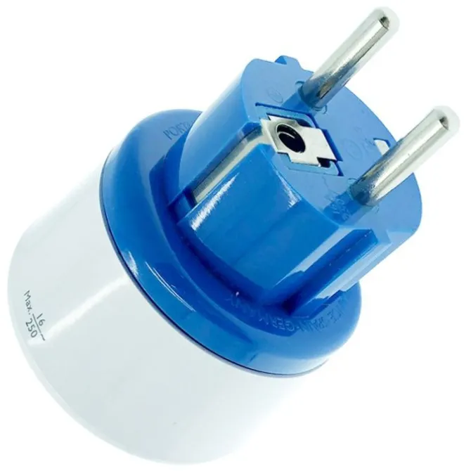 Adaptateur WATT AND CO Monde vers France Bleu et blanc
