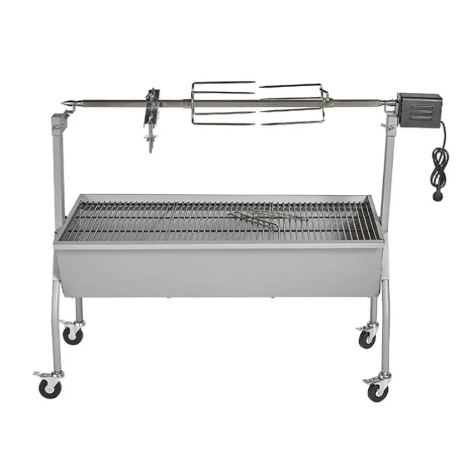 Barbecue charbon SILVER STYLE tournebroche XXL