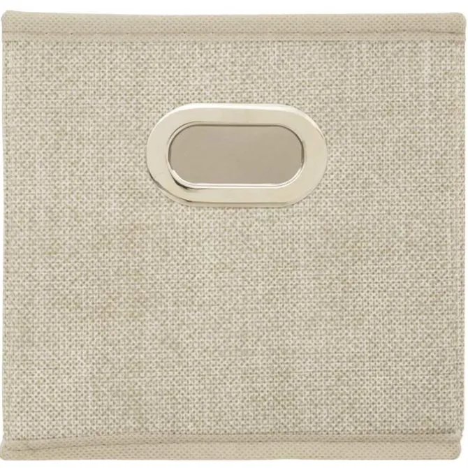 Boîte de rangement pliable beige chiné 15x31 cm