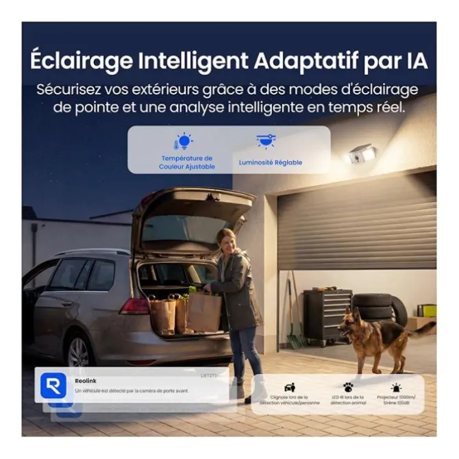 Caméra de sécurité extérieure REOLINK FLOODLIGHT F310B avec panneau solaire