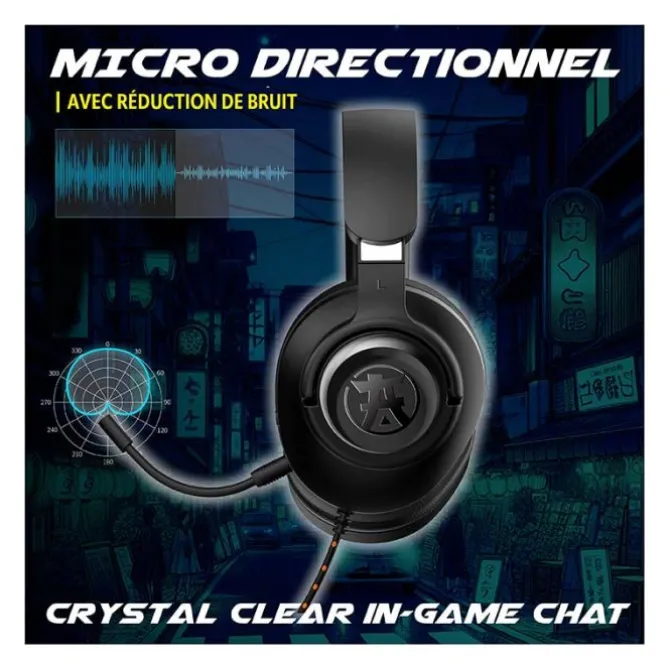 Casque gaming filaire AKUMA SEINEN H04 NOIR