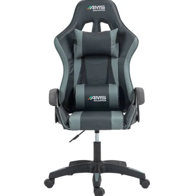 Chaise gaming AMS Gamer#BUTTERFLY Noir et gris