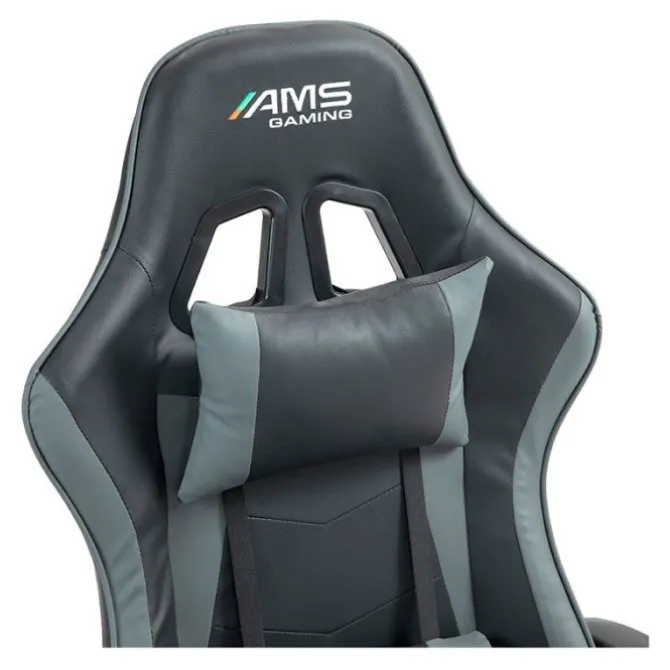 Chaise gaming AMS Gamer#BUTTERFLY Noir et gris