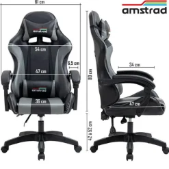 Chaise gaming AMSTRAD AMS 800 Noir