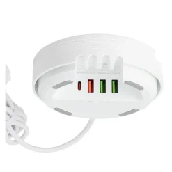 Chargeur à induction et secteur 4 ports USB et USB-C EDENWOOD 77W Blanc