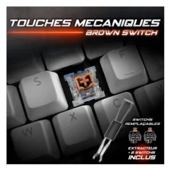 Clavier mécanique gamer RGB SPIRIT OF GAMER XPERT K350 switch marron