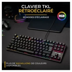 Clavier mécanique gamer THE G-LAB MERCURY switch rouge