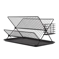 Egouttoir COSYLIFE métal noir pliable