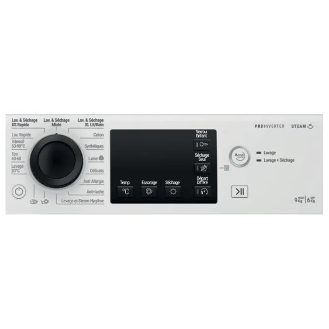 Lave-linge séchant 9 kg / 6 kg HOTPOINT NDB964489WKAFR