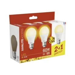 Lot de 3 Ampoules XANLITE E27 Standard