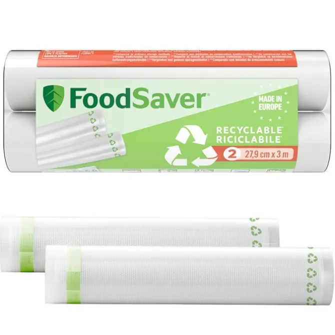 Lot de 2 rouleaux de sacs recyclables FOODSAVER 28cm X 3m