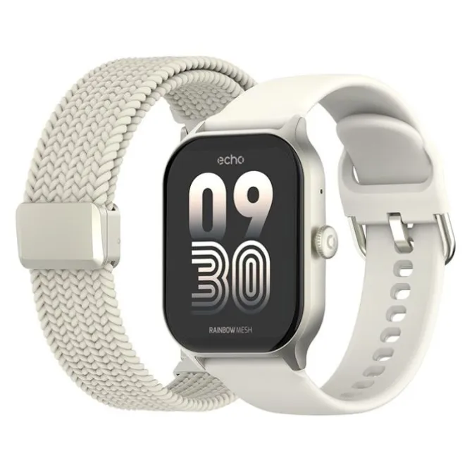 Montre connectée Echo Rainbow Mesh Blanche - 2 Bracelets