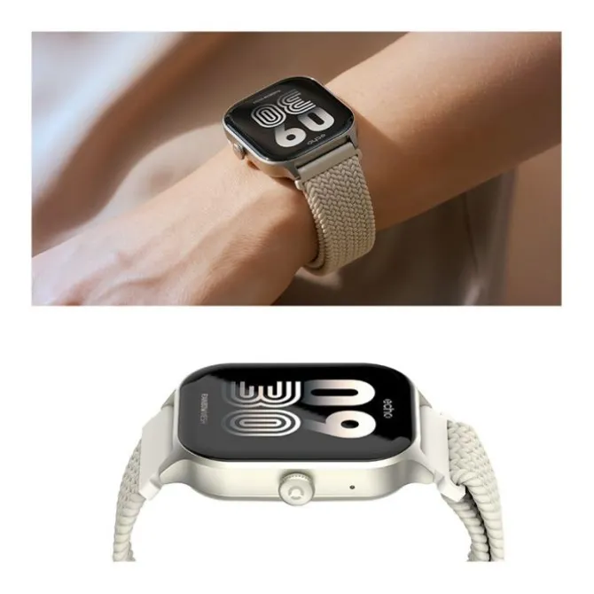 Montre connectée Echo Rainbow Mesh Blanche - 2 Bracelets