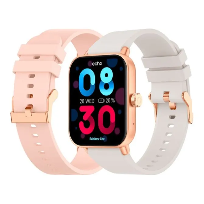 Montre connectée ECHO Rainbow Lite Rose + bracelet Gris