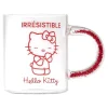 Mug verre 30CL Hello Kitty anse paillettes