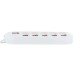 Multiprise ELECTRO DEPOT 5 prises avec 6 interrupteurs Blanche - Cable 1.5m