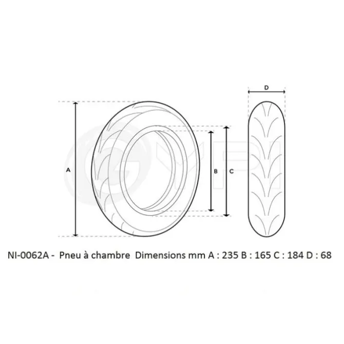 Pneu GYPI Tubeless avec Gel 10" 60/70-6
