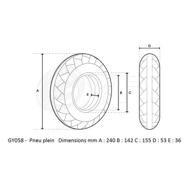 Pneu plein GYPI 10" *2.125 34/36mm