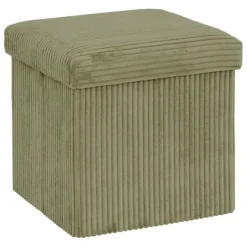 Pouf pliable 38x38x38 cm velours vert