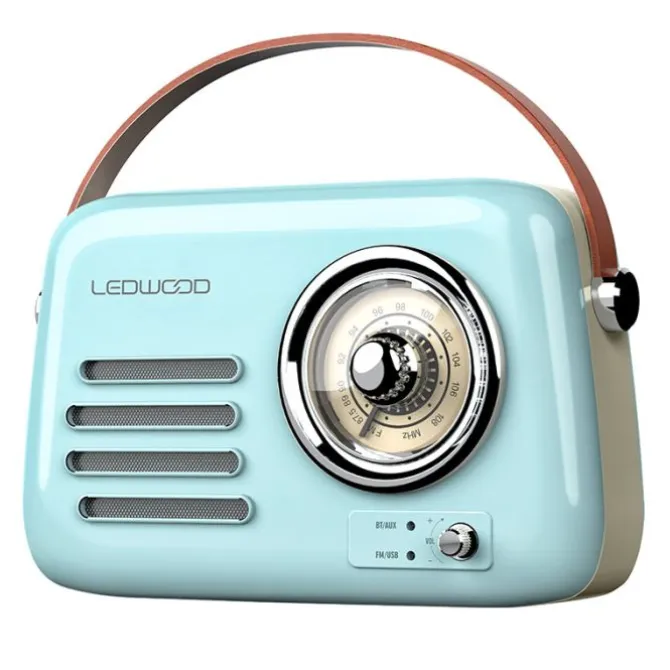 Radio LEDWOOD ALMA Vintage Bleue