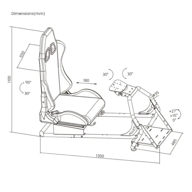 Siège de simulation OPLITE GT3 COCKPIT SIMRACING
