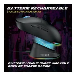 Souris gaming AKUMA OTAKU M06WL 7200Dpi avec base de recharge magnétique