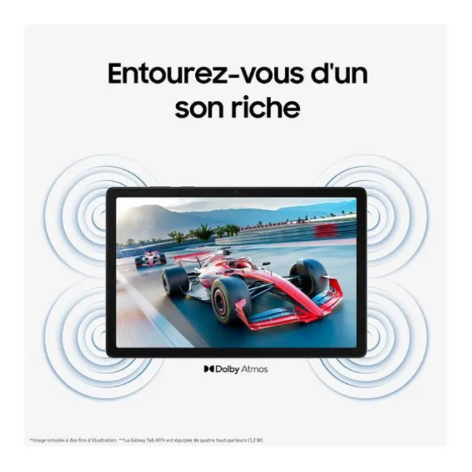 Tablette 11" SAMSUNG Galaxy Tab A11+ Wi-fi/6Go/128Go Gris
